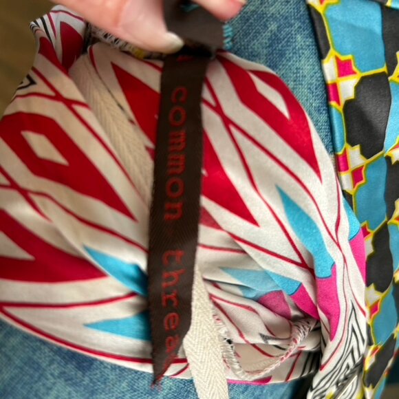 Common Thread silky satin, vintage print maxi sundress, like new, medium - Picture 4 of 10